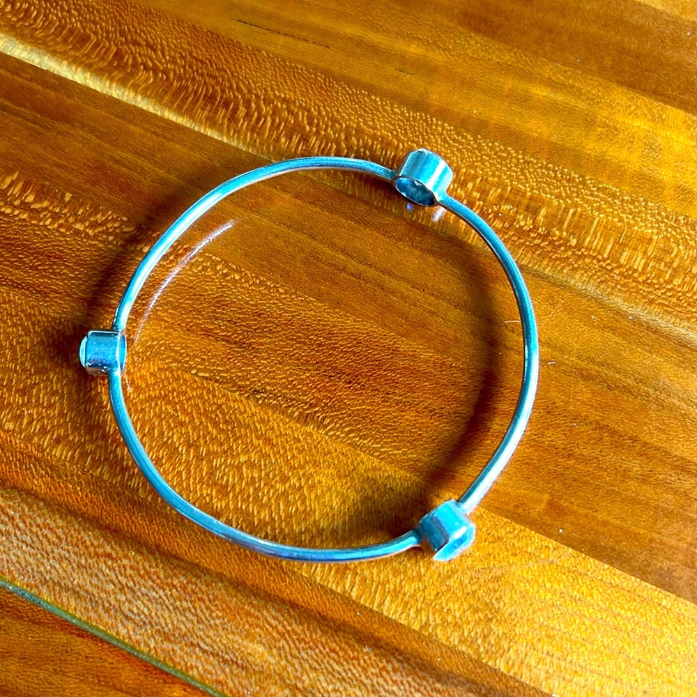 Silver and cubic zirconia bangle